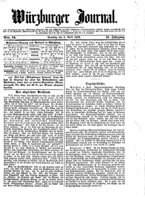 Würzburger Journal Samstag 6. April 1872