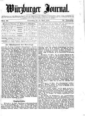 Würzburger Journal Donnerstag 18. April 1872