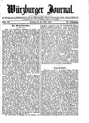 Würzburger Journal Samstag 20. April 1872