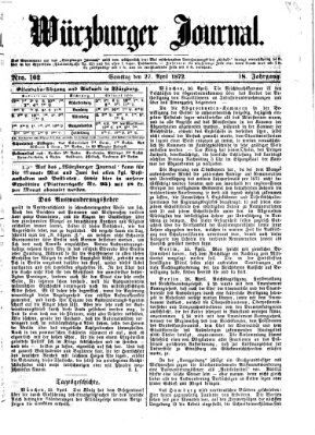 Würzburger Journal Samstag 27. April 1872