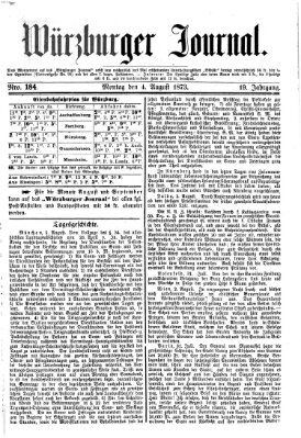 Würzburger Journal Montag 4. August 1873