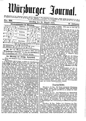 Würzburger Journal Dienstag 26. August 1873