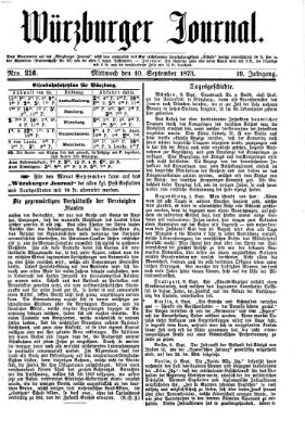 Würzburger Journal Mittwoch 10. September 1873