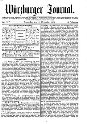 Würzburger Journal Donnerstag 11. September 1873