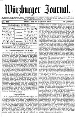 Würzburger Journal Montag 29. September 1873