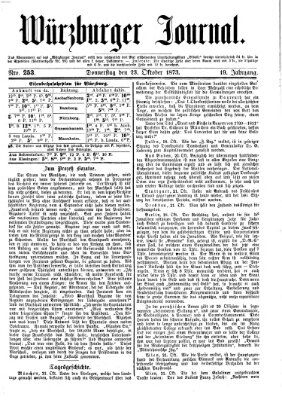 Würzburger Journal Donnerstag 23. Oktober 1873