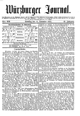 Würzburger Journal Samstag 15. November 1873