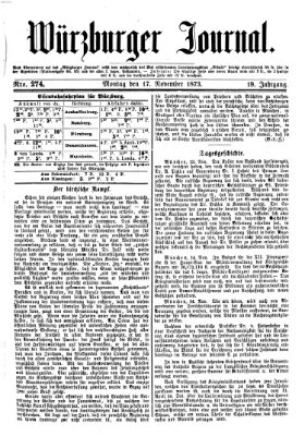 Würzburger Journal Montag 17. November 1873