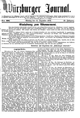 Würzburger Journal Montag 22. Dezember 1873