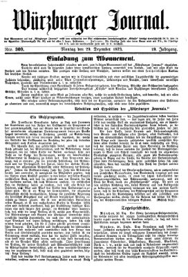 Würzburger Journal Montag 29. Dezember 1873