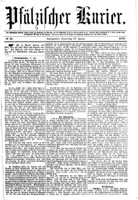 Pfälzischer Kurier Donnerstag 27. Januar 1870