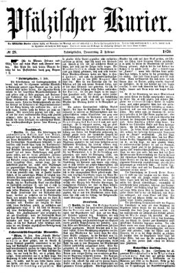 Pfälzischer Kurier Donnerstag 3. Februar 1870