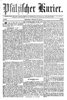 Pfälzischer Kurier Mittwoch 23. Februar 1870