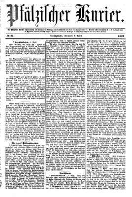 Pfälzischer Kurier Mittwoch 6. April 1870