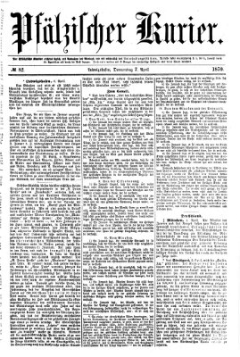 Pfälzischer Kurier Donnerstag 7. April 1870