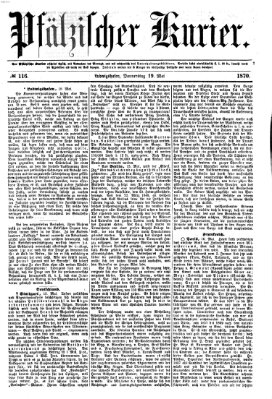 Pfälzischer Kurier Donnerstag 19. Mai 1870