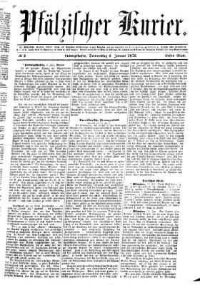 Pfälzischer Kurier Donnerstag 4. Januar 1872