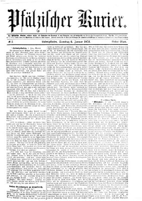 Pfälzischer Kurier Samstag 6. Januar 1872