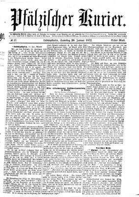 Pfälzischer Kurier Samstag 20. Januar 1872