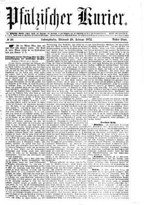 Pfälzischer Kurier Mittwoch 28. Februar 1872