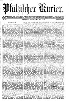 Pfälzischer Kurier Mittwoch 15. Mai 1872