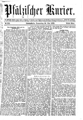 Pfälzischer Kurier Donnerstag 16. Mai 1872