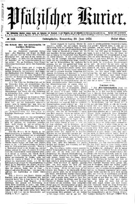 Pfälzischer Kurier Donnerstag 20. Juni 1872