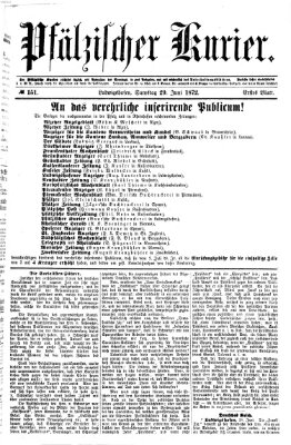 Pfälzischer Kurier Samstag 29. Juni 1872