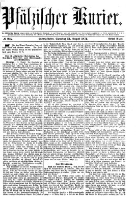 Pfälzischer Kurier Samstag 31. August 1872