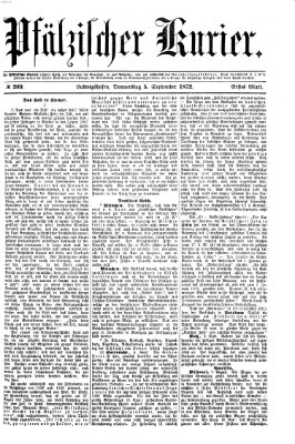 Pfälzischer Kurier Donnerstag 5. September 1872