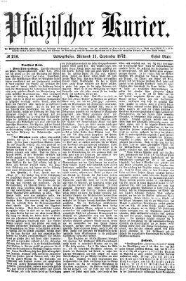 Pfälzischer Kurier Mittwoch 11. September 1872