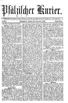 Pfälzischer Kurier Montag 16. September 1872