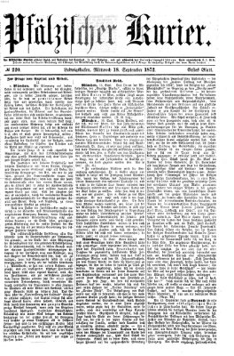Pfälzischer Kurier Mittwoch 18. September 1872