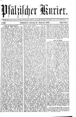 Pfälzischer Kurier Samstag 21. September 1872