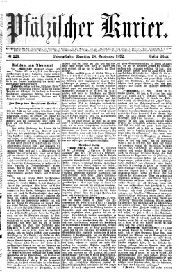 Pfälzischer Kurier Samstag 28. September 1872