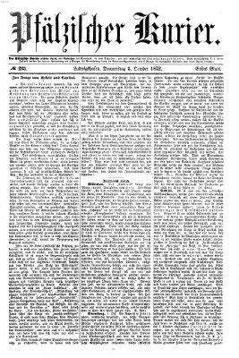 Pfälzischer Kurier Donnerstag 3. Oktober 1872