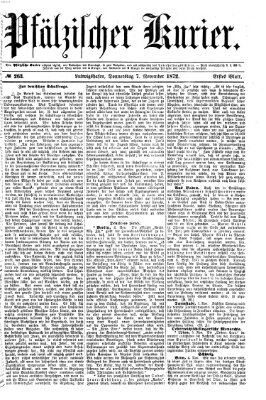 Pfälzischer Kurier Donnerstag 7. November 1872