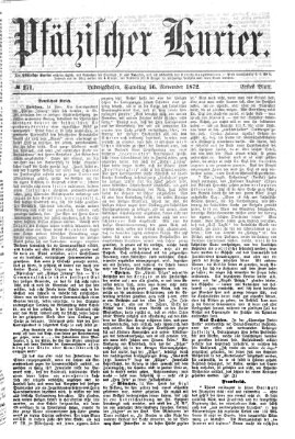 Pfälzischer Kurier Samstag 16. November 1872