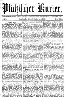 Pfälzischer Kurier Mittwoch 20. November 1872