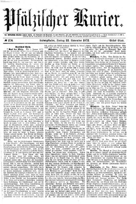 Pfälzischer Kurier Freitag 22. November 1872