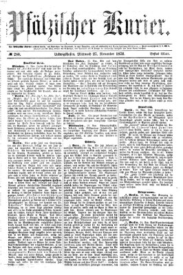 Pfälzischer Kurier Mittwoch 27. November 1872