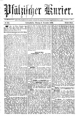 Pfälzischer Kurier Montag 2. Dezember 1872