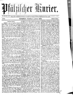 Pfälzischer Kurier Samstag 4. Januar 1873