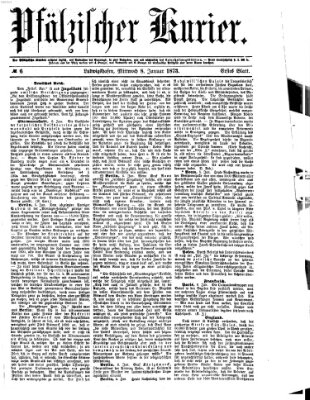 Pfälzischer Kurier Mittwoch 8. Januar 1873