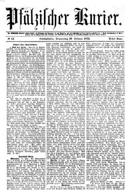 Pfälzischer Kurier Donnerstag 20. Februar 1873