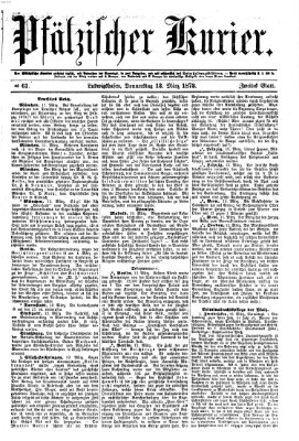 Pfälzischer Kurier Donnerstag 13. März 1873