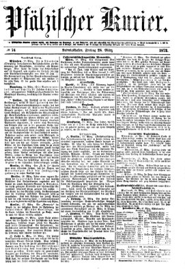 Pfälzischer Kurier Freitag 28. März 1873