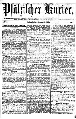 Pfälzischer Kurier Montag 31. März 1873