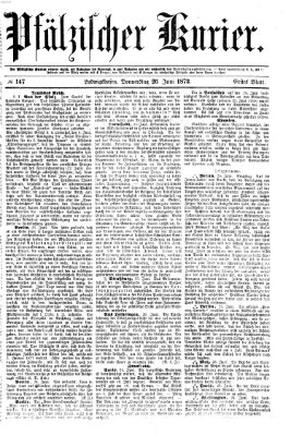 Pfälzischer Kurier Donnerstag 26. Juni 1873