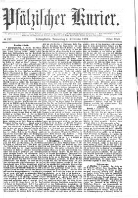 Pfälzischer Kurier Donnerstag 4. September 1873